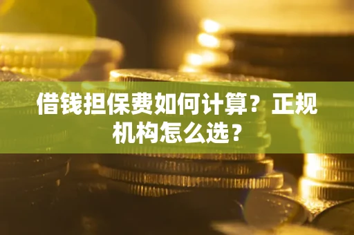 武汉借钱担保费如何计算？正规机构怎么选？