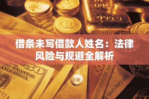 武汉借条未写借款人姓名：法律风险与规避全解析