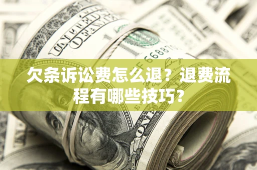 武汉欠条诉讼费怎么退？退费流程有哪些技巧？